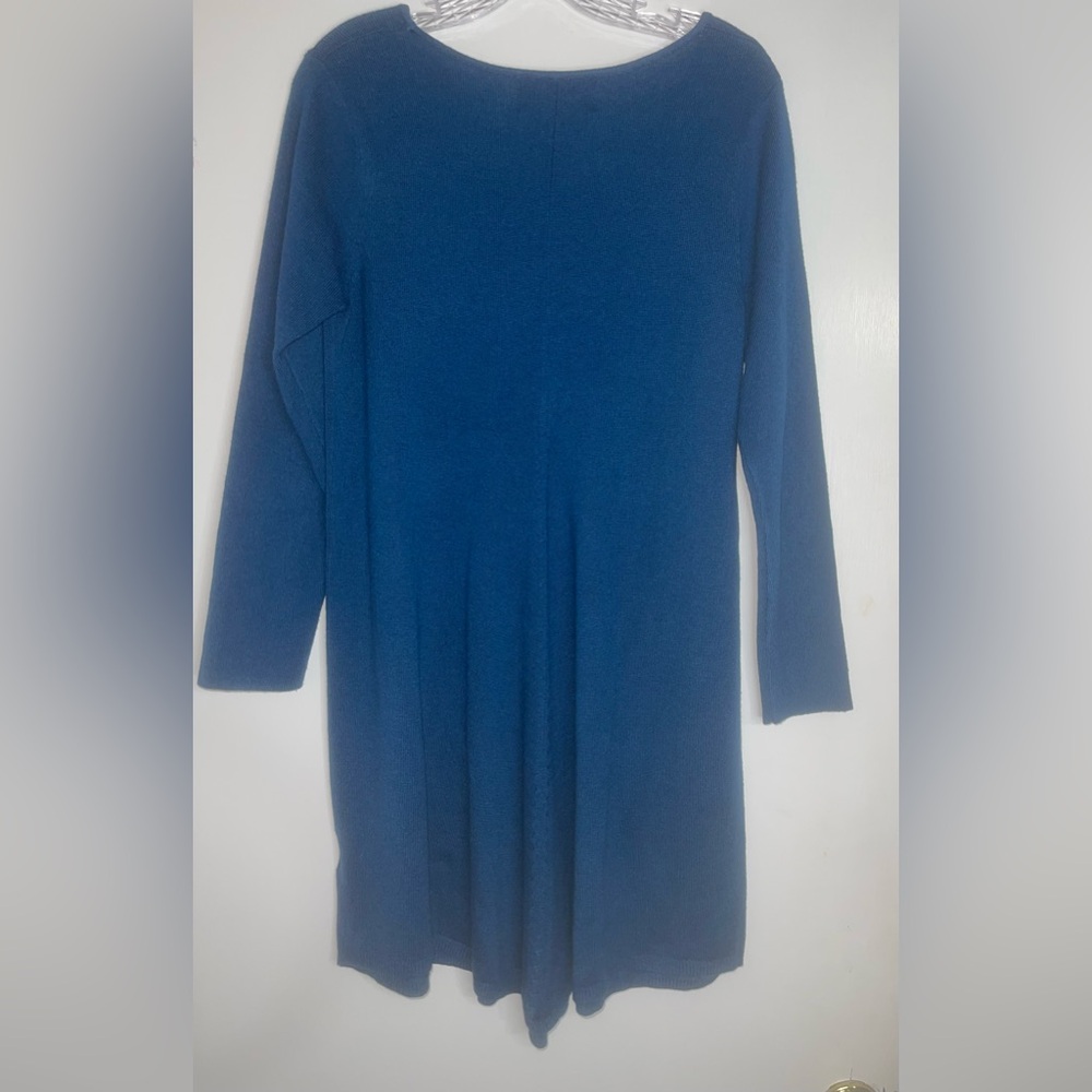 Ginger Toby Cerulean Blue Long Sleeve Midi Sweater Dress - Picture 2 of 7